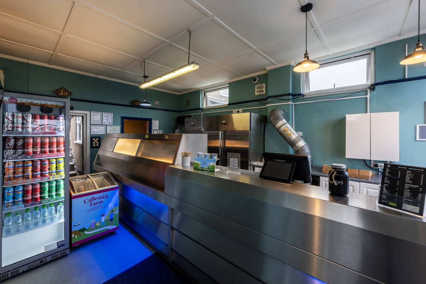 The counter at Lewy's Fish & Chips